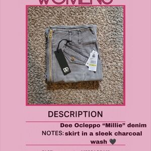 Millie Charcoal Denim Skirt